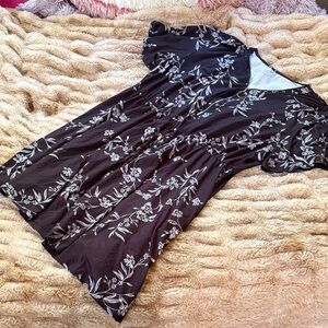 Floral Black and White Dress